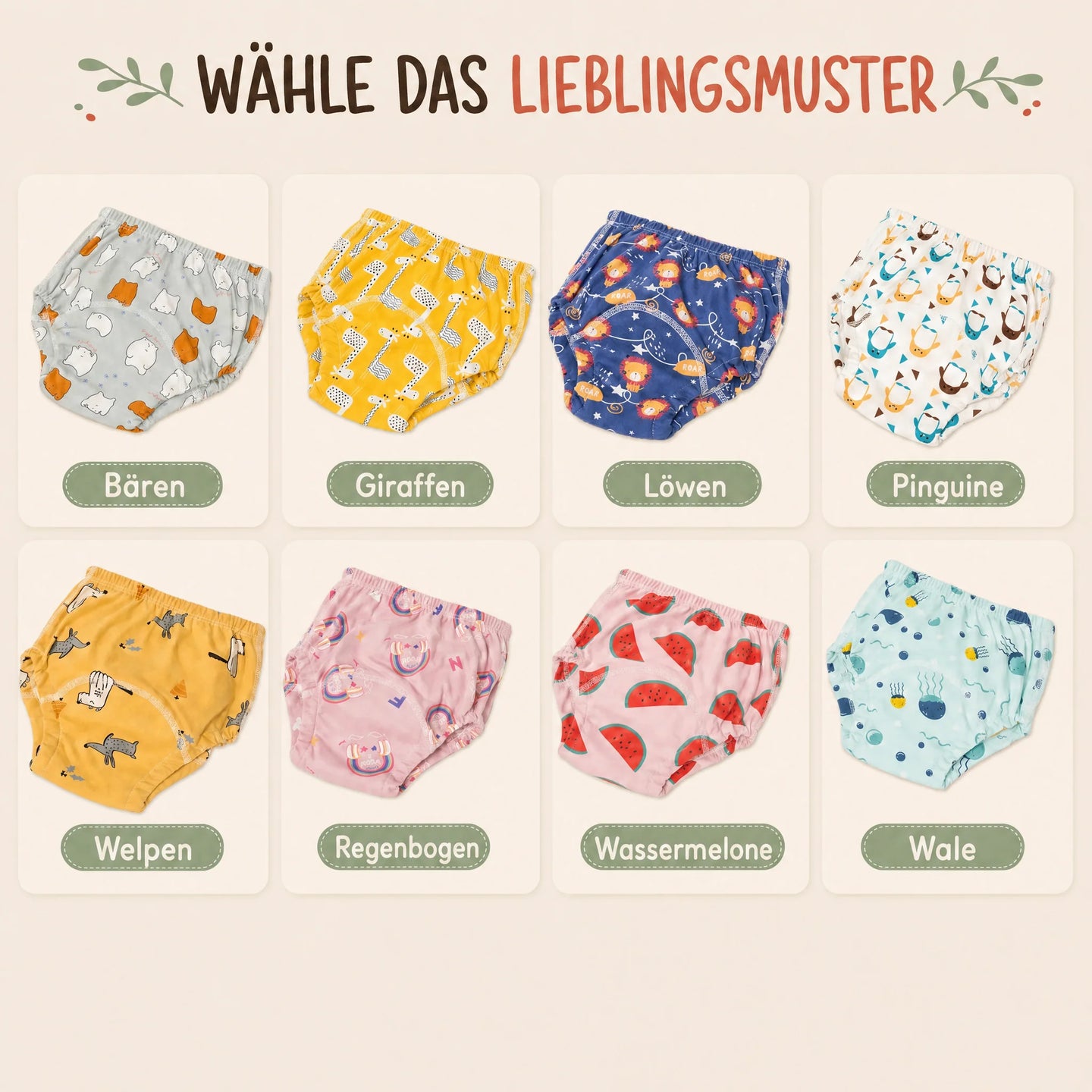 Tinkle Buddy Trainingsunterhosen - Musterauswahl